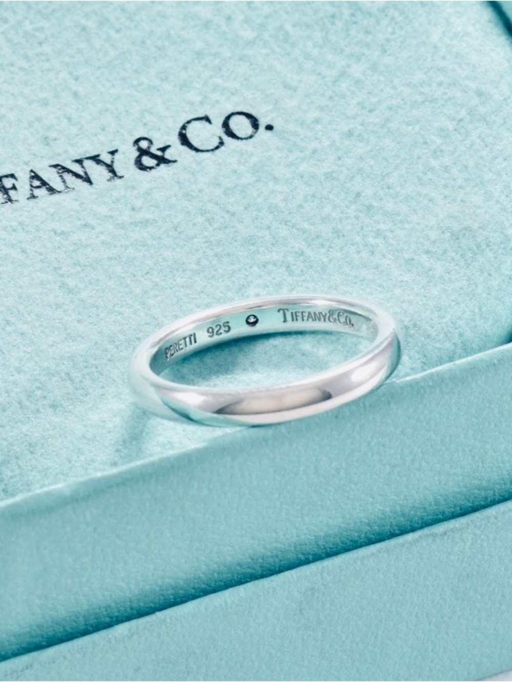 Authenticated Tiffany & Co Elsa Peretti Diamond Band Ring Sterling Silver Sz 6.5 - Picture 4 of 6